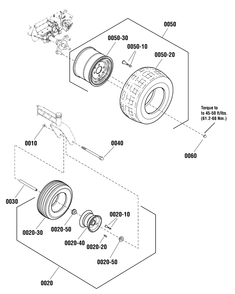 Wheel And Tire Group Diagram and Parts List for 2691041-01-EZT2042 2012 Briggs and Stratton Lawn Tractor Accessories